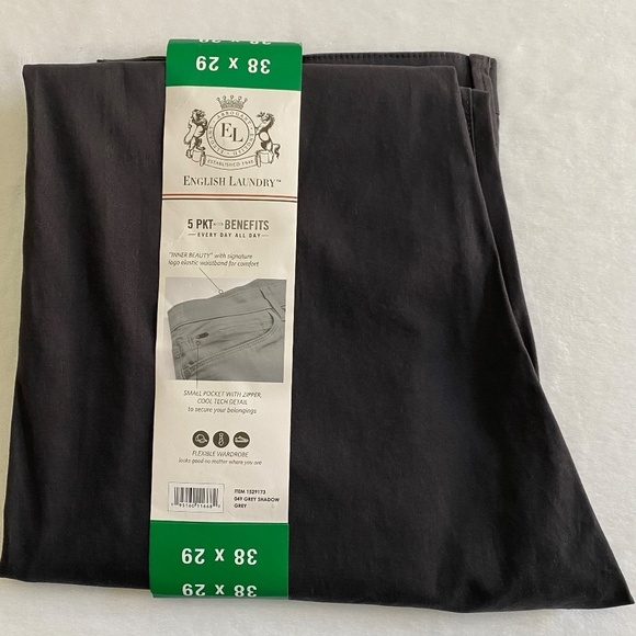 English Laundry 38x29 Men's Oaklum Pants, Stretch, Slimmer Straight Leg Gray NWT - Picture 6 of 15